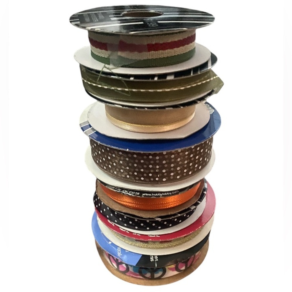 9pcs lot of ribbon multi.colors